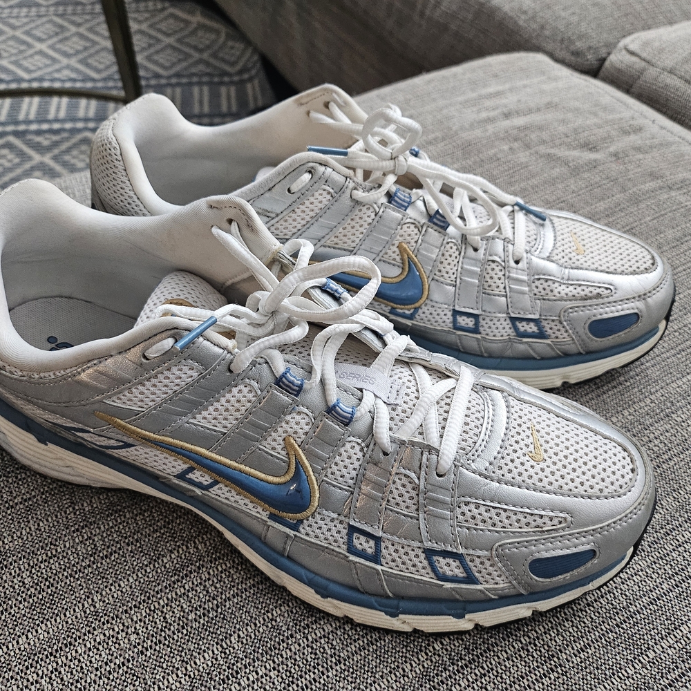 Nike P-6000 "Metallic Silver Aegean Storm" sneakers. 